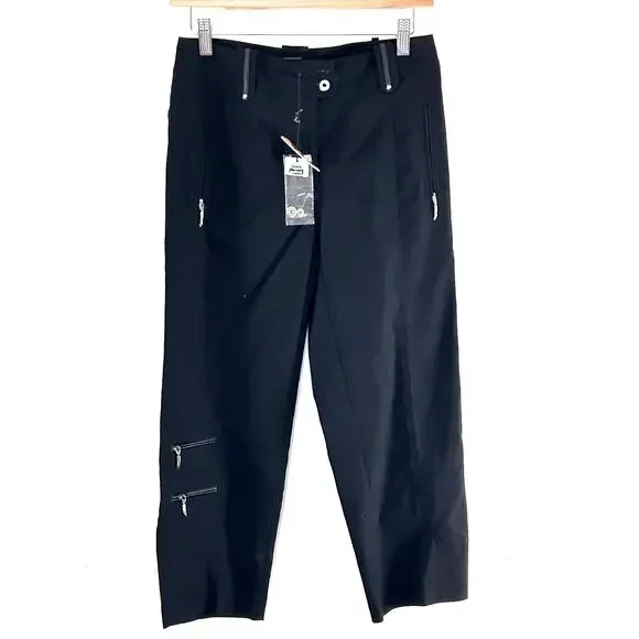Jamie Sadock Golf Crop Pants Womens Size 2 Black 28x22 Tapered Leg 91301 NWT - Picture 6 of 16
